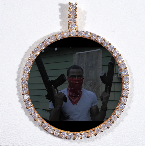 LARGE 3D CIRCLE CUSTOM PICTURE PENDANT