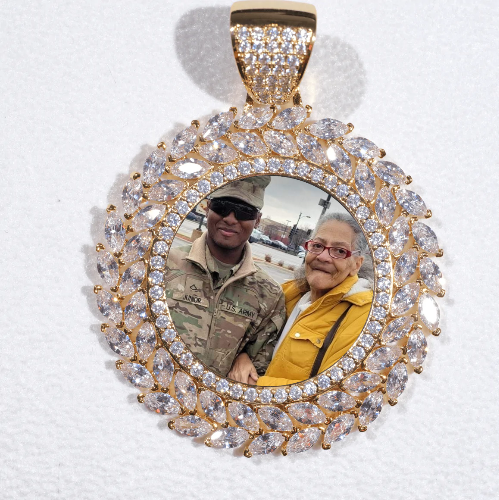 Large 3D Wheat Ear Custom Picture Pendant