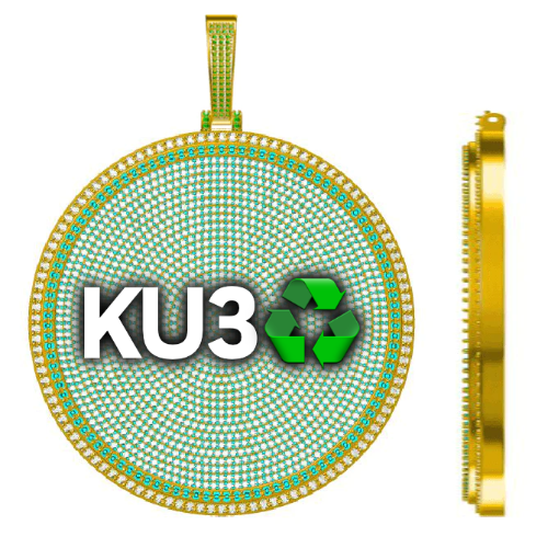 CUSTOM LETTER NECKLACE 3D BIG DISC