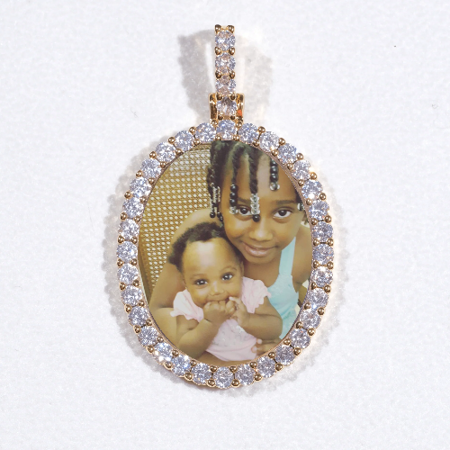 3D Oval Custom Picture Pendant