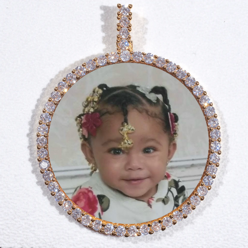 LARGE 3D CIRCLE CUSTOM PICTURE PENDANT