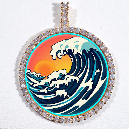 LARGE 3D CIRCLE CUSTOM PICTURE PENDANT