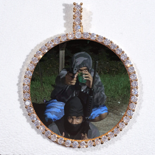 LARGE 3D CIRCLE CUSTOM PICTURE PENDANT