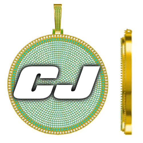 CUSTOM LETTER NECKLACE 3D BIG DISC