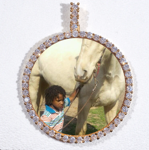 LARGE 3D CIRCLE CUSTOM PICTURE PENDANT