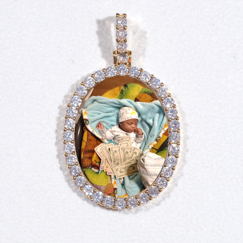 3D Oval Custom Picture Pendant