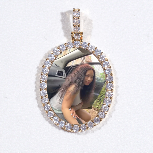3D Oval Custom Picture Pendant