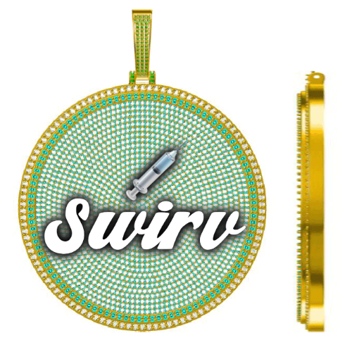 CUSTOM LETTER NECKLACE 3D BIG DISC