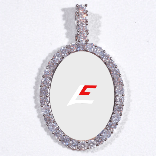 Large 3D Oval Custom Picture Pendant