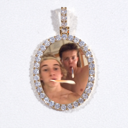 3D Oval Custom Picture Pendant
