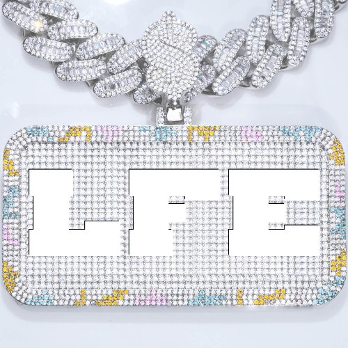 CUSTOM LETTER NECKLACE 3D COLORFUL SQUARE