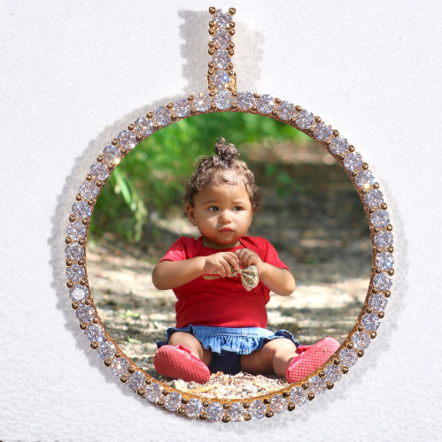 LARGE 3D CIRCLE CUSTOM PICTURE PENDANT