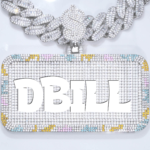 CUSTOM LETTER NECKLACE 3D COLORFUL SQUARE