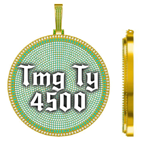 CUSTOM LETTER NECKLACE 3D BIG DISC