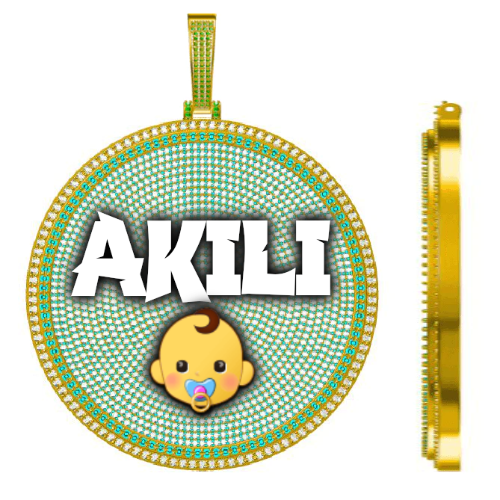 CUSTOM LETTER NECKLACE 3D BIG DISC