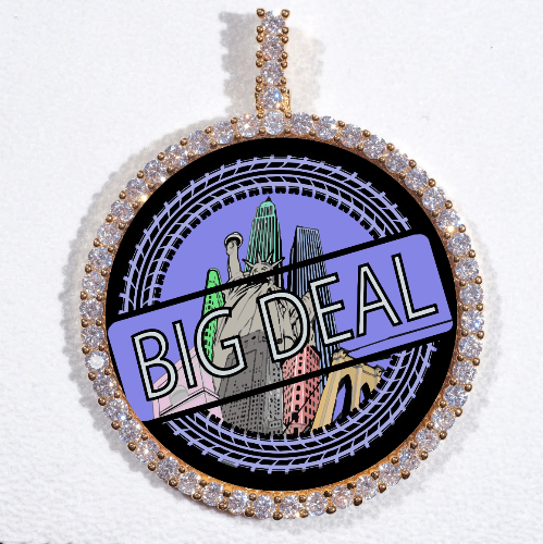 LARGE 3D CIRCLE CUSTOM PICTURE PENDANT