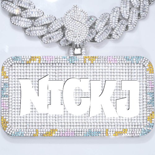 CUSTOM LETTER NECKLACE 3D COLORFUL SQUARE