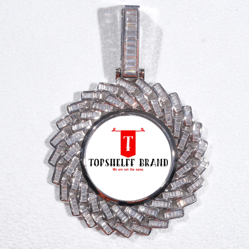 Large 3D Baguette Custom Picture Pendant