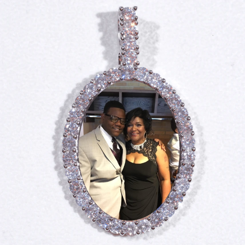 Large 3D Oval Custom Picture Pendant