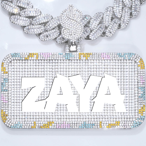 CUSTOM LETTER NECKLACE 3D COLORFUL SQUARE