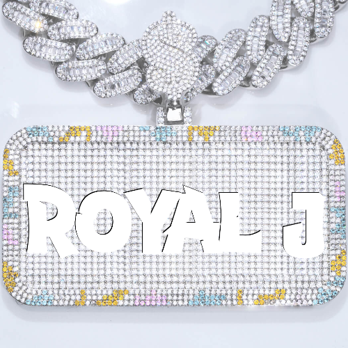 CUSTOM LETTER NECKLACE 3D COLORFUL SQUARE