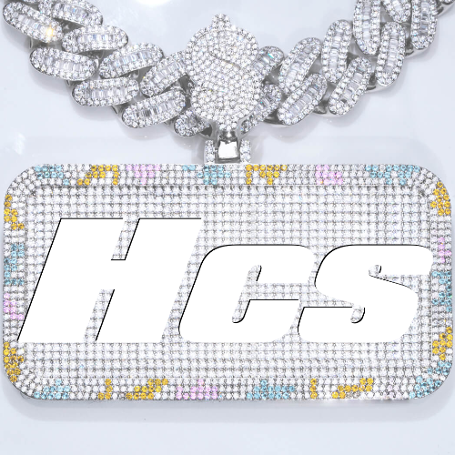 CUSTOM LETTER NECKLACE 3D COLORFUL SQUARE