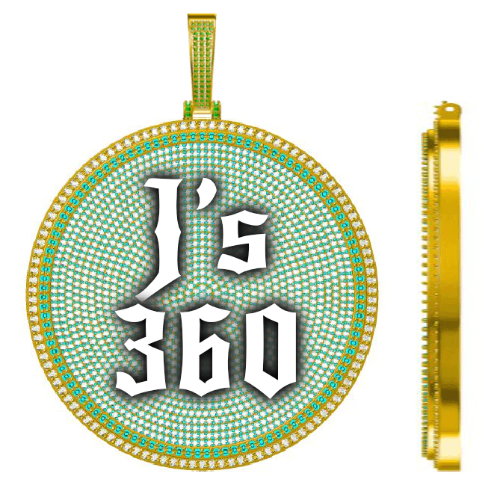 CUSTOM LETTER NECKLACE 3D BIG DISC