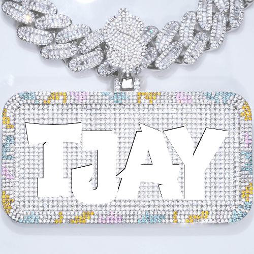CUSTOM LETTER NECKLACE 3D COLORFUL SQUARE