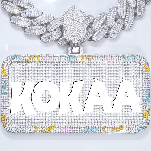 CUSTOM LETTER NECKLACE 3D COLORFUL SQUARE