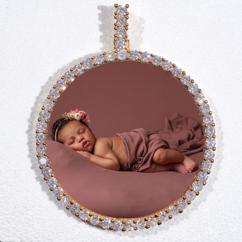 LARGE 3D CIRCLE CUSTOM PICTURE PENDANT