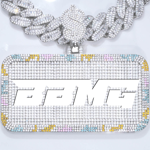 CUSTOM LETTER NECKLACE 3D COLORFUL SQUARE