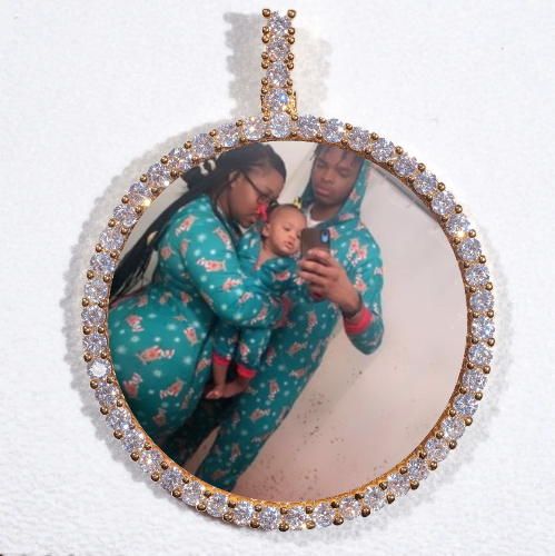 LARGE 3D CIRCLE CUSTOM PICTURE PENDANT