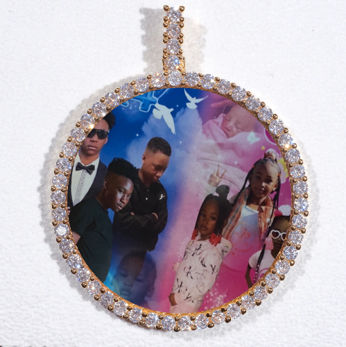 LARGE 3D CIRCLE CUSTOM PICTURE PENDANT