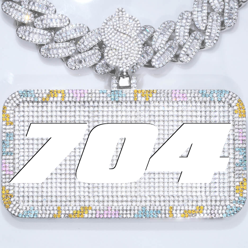 CUSTOM LETTER NECKLACE 3D COLORFUL SQUARE