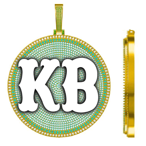 CUSTOM LETTER NECKLACE 3D BIG DISC