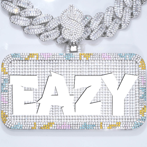 CUSTOM LETTER NECKLACE 3D COLORFUL SQUARE
