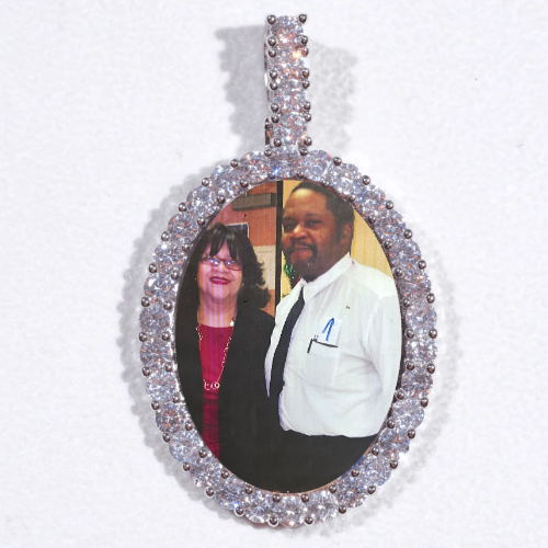 Large 3D Oval Custom Picture Pendant