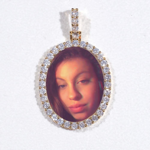 3D Oval Custom Picture Pendant