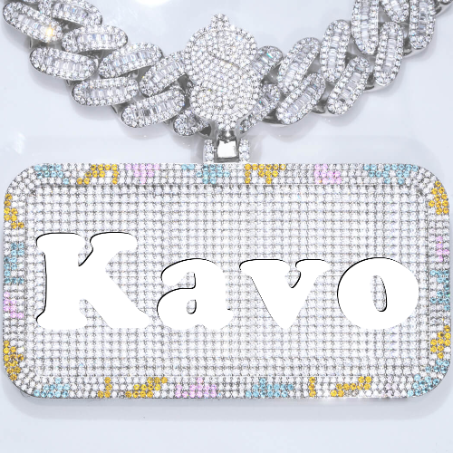 CUSTOM LETTER NECKLACE 3D COLORFUL SQUARE