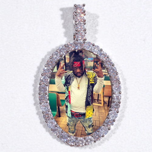 Large 3D Oval Custom Picture Pendant