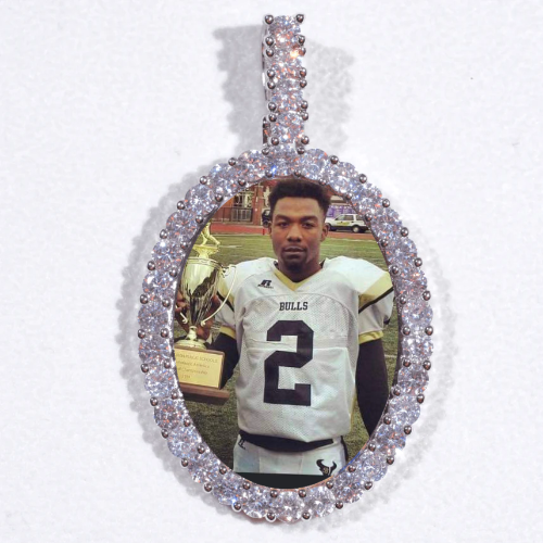 Large 3D Oval Custom Picture Pendant