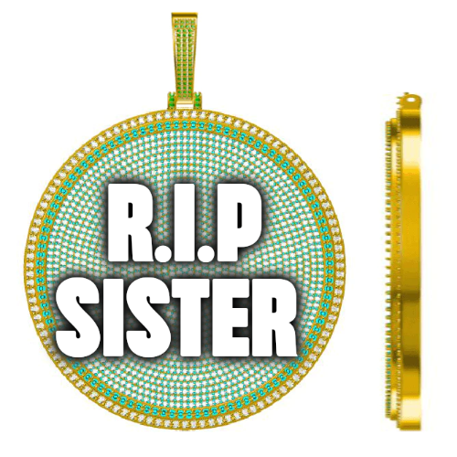 CUSTOM LETTER NECKLACE 3D BIG DISC