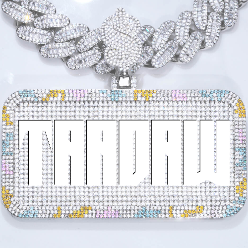 CUSTOM LETTER NECKLACE 3D COLORFUL SQUARE
