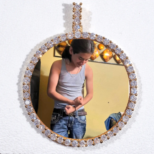 LARGE 3D CIRCLE CUSTOM PICTURE PENDANT