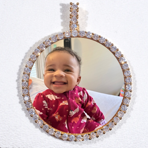LARGE 3D CIRCLE CUSTOM PICTURE PENDANT