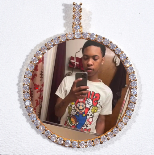 LARGE 3D CIRCLE CUSTOM PICTURE PENDANT