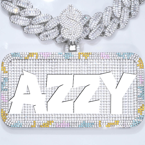 CUSTOM LETTER NECKLACE 3D COLORFUL SQUARE