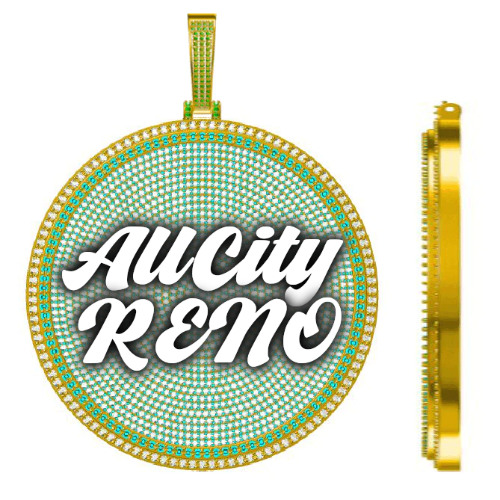 CUSTOM LETTER NECKLACE 3D BIG DISC