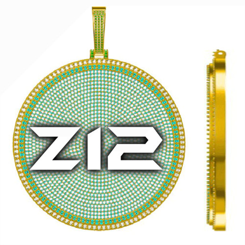CUSTOM LETTER NECKLACE 3D BIG DISC