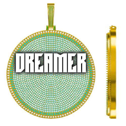 CUSTOM LETTER NECKLACE 3D BIG DISC